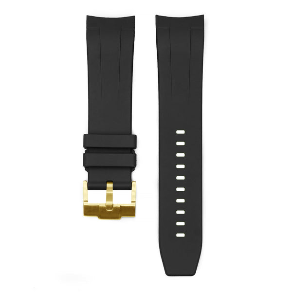 FKM Rubber Strap - SKX007/SRPD Classic - Black - Gold Buckle - DLW WATCHES